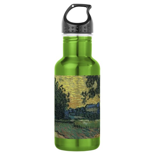Van Gogh Landschap bij schemering Waterfles (Voorkant)