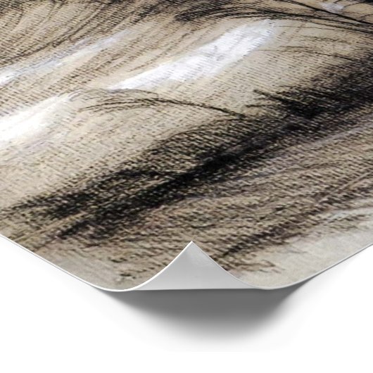 Van Gogh - Landschap in Stormy Weather Poster (Hoek)