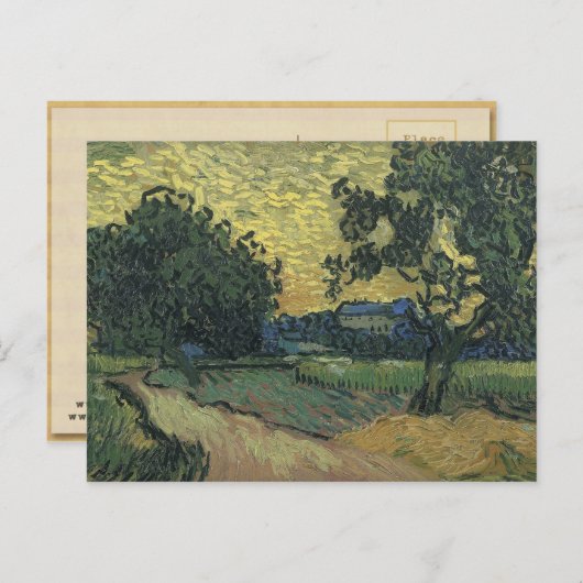 Van Gogh Landschap in Twilight Briefkaart (Voorkant / Achterkant)