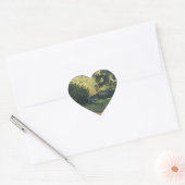 Van Gogh Landschap in Twilight Hart Sticker (Envelop)