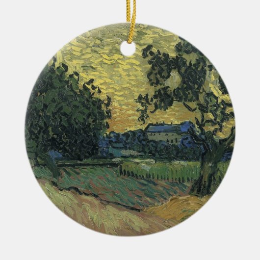 Van Gogh Landschap in Twilight Keramisch Ornament (Voorkant)