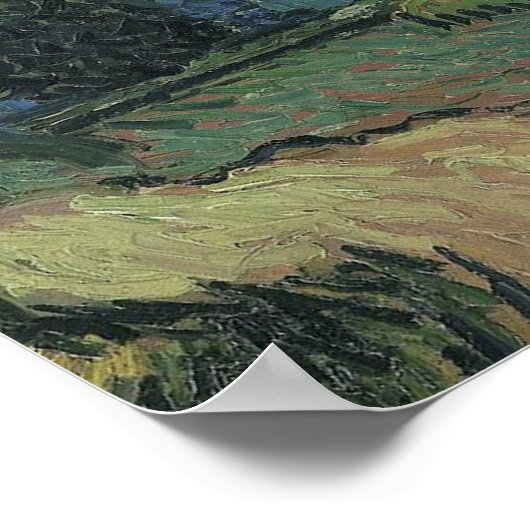 Van Gogh Landschap in Twilight Poster (Hoek)