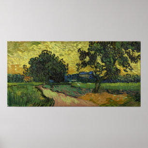 Van Gogh - Landschap in Twilight Poster