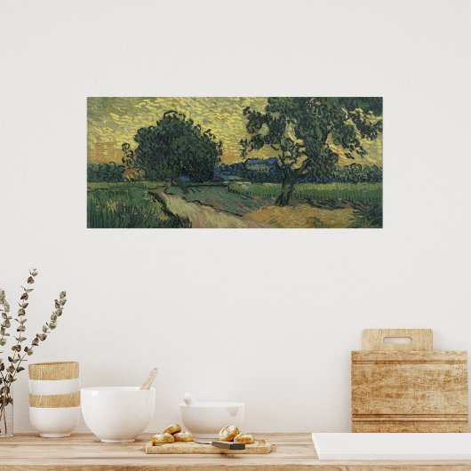 Van Gogh Landschap in Twilight Poster (Keuken)