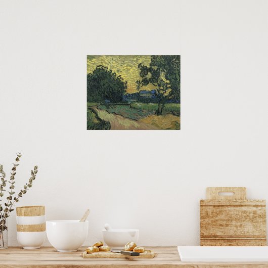 Van Gogh Landschap in Twilight Poster (Keuken)