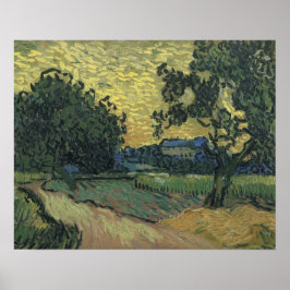 Van Gogh Landschap in Twilight Poster
