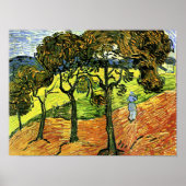Van Gogh - Landschap met bomen en figuren Poster (Voorkant)