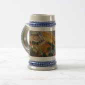 Van Gogh Landschap met House en Plowman Bierpul (Voorkant links)