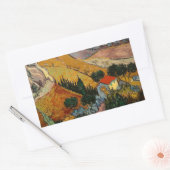 Van Gogh Landschap met House en Plowman Rechthoekige Sticker (Envelop)