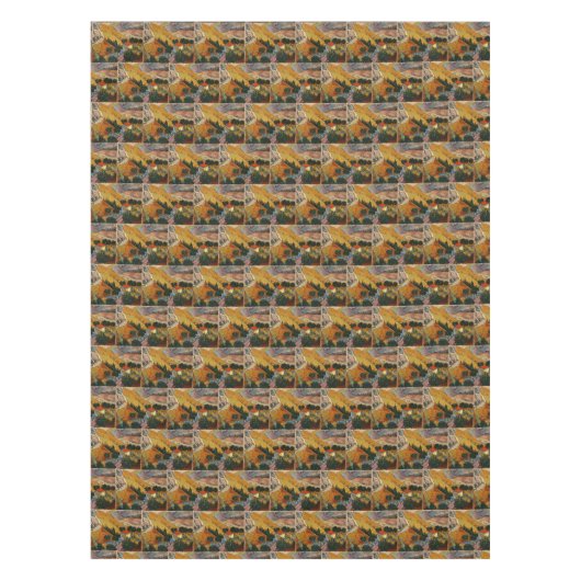 Van Gogh Landschap met House en Plowman Tafelkleed (Voorkant)