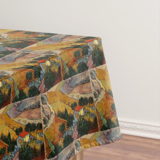 Van Gogh Landschap met House en Plowman Tafelkleed (Voorbeeld)