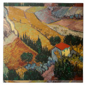 Van Gogh Landschap met House en Plowman Tegeltje (Voorkant)