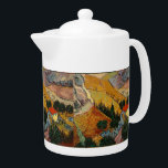 Van Gogh Landschap met House en Plowman Theepot<br><div class="desc">Het ontwerp van dit product bevat een prachtige afdruk van "Landscape with House and Plowman" en 1889 olie op schilderij van Vincent van Gogh. Vincent van Gogh (1853 - 1890) was een Nederlandse Post-Impressionistische schilder die in iets meer dan tien jaar ongeveer 2.100 schilderijen creëerde, waaronder ongeveer 860 olieschilderijen, waarvan...</div>