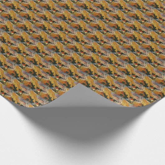 Van Gogh Landschap met House en Plowman Wrappi Cadeaupapier (Hoek)