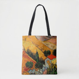 Van Gogh - Landschap met huizen en ploegen Tote Bag