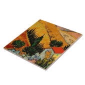 Van Gogh - Landschap met huizen en ploeger Tegeltje (Zijkant)