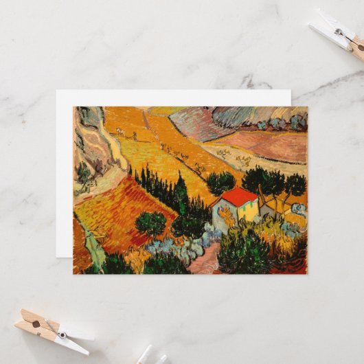 Van Gogh - Landschap met Huizen Kaart (Voorkant / Achterkant in situ)