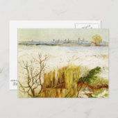 Van Gogh - Landschap met sneeuw Briefkaart (Voorkant / Achterkant)