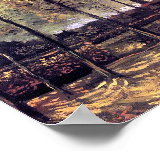 Van Gogh - Lane met poplars Poster (Hoek)