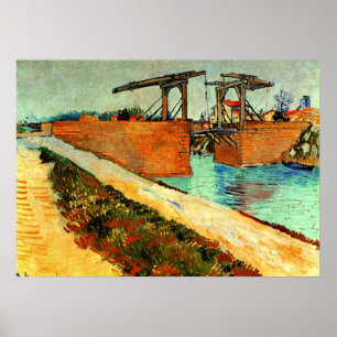 Van Gogh - Langlois Bridge met Road Poster