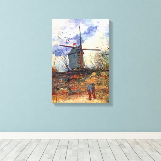 Van Gogh - Le Moulin de La Galette Windmill Canvas Afdruk (Insitu (Houten vloer))