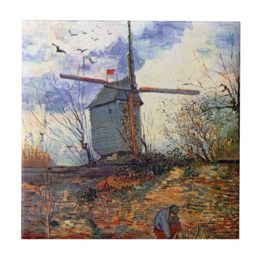 Van Gogh - Le Moulin de La Galette Windmill Tegeltje (Voorkant)