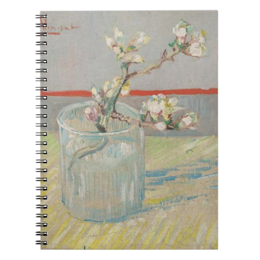 Van Gogh - Lente van Bloeiende Amandel in een glas Notitieboek (Voorkant)