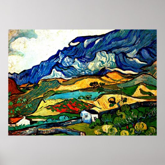 Van Gogh - Les Alpilles Mountain Landscape Poster (Voorkant)