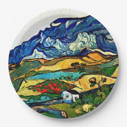 Van Gogh - Les Alpilles Papieren Bordje (Voorkant)