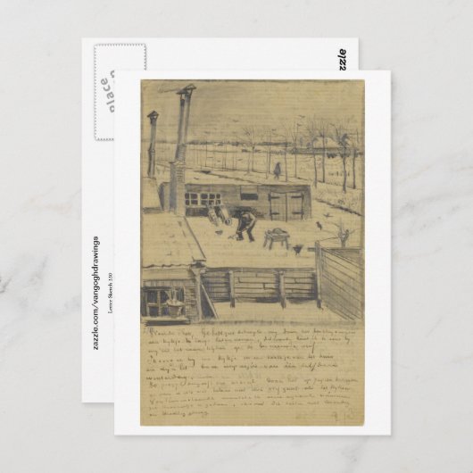 Van Gogh Letter Sketch 330 Briefkaart (Voorkant / Achterkant)
