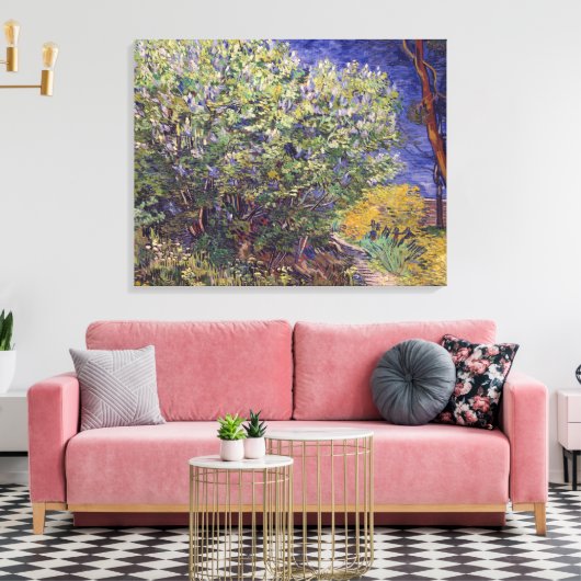 Van Gogh Lila Struik Canvas Afdruk (Insitu (Woonkamer))