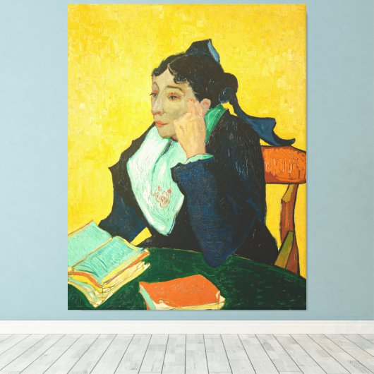 Van Gogh - Madame Joseph-Michel Ginoux, Canvas Afdruk (Insitu (Houten vloer))