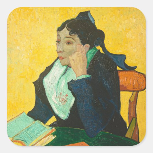 Van Gogh - Madame Joseph-Michel Ginoux, Vierkante Sticker (Voorkant)