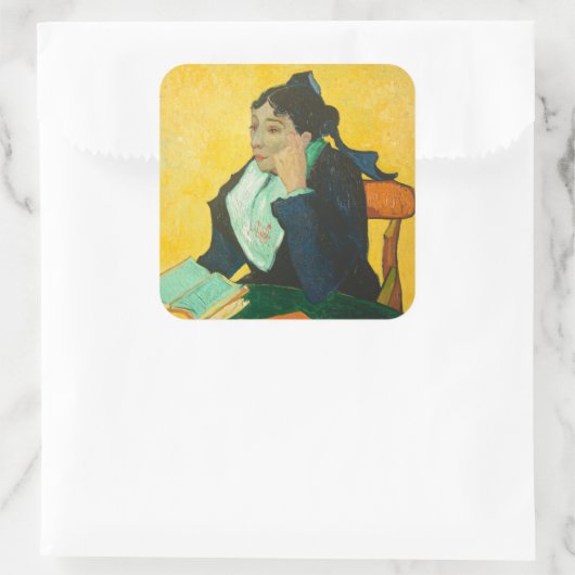 Van Gogh - Madame Joseph-Michel Ginoux, Vierkante Sticker (Tas)