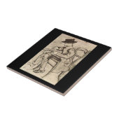 Van Gogh - Man schrijven, naar links kijken, Tegeltje (Zijkant)