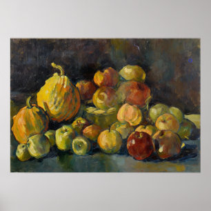 Van Gogh Mand van Appels en Twee Pompoenen Poster