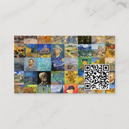 Van Gogh - Masterstuks Mosaic Patchwork - QR-code Visitekaartje (Voorkant)