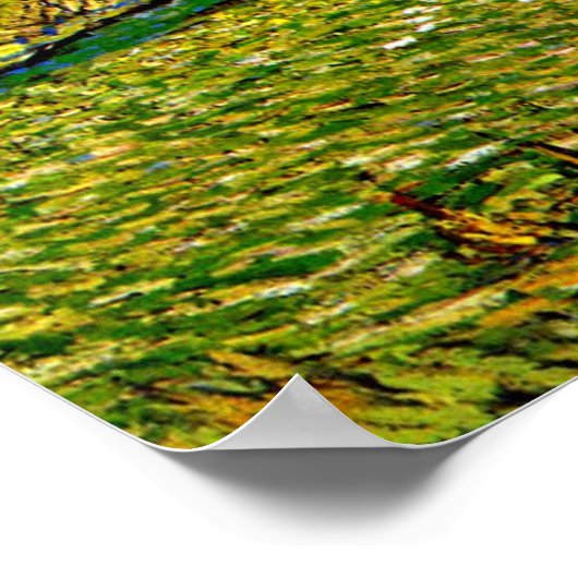 Van Gogh - Meadow in de bergen Poster (Hoek)