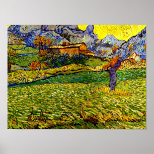 Van Gogh - Meadow in de bergen Poster