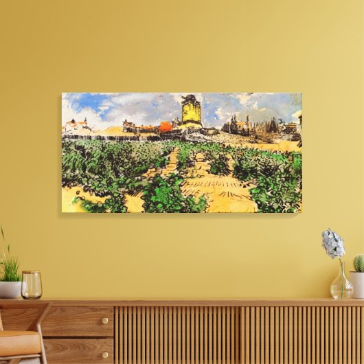 Van Gogh Mill van Alphonse Daudet bij Fontevielle Canvas Afdruk (Insitu (Woonkamer))