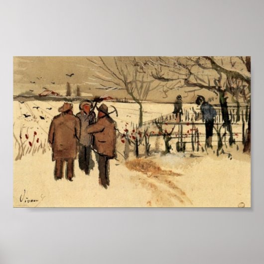 Van Gogh - Miners in de sneeuwwinter Poster (Voorkant)