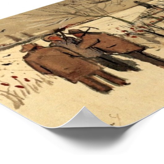 Van Gogh - Miners in de sneeuwwinter Poster (Hoek)