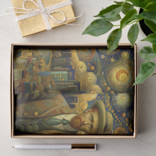 Van Gogh Moderne Stad Decoupage Tissuepapier (Geschenk)