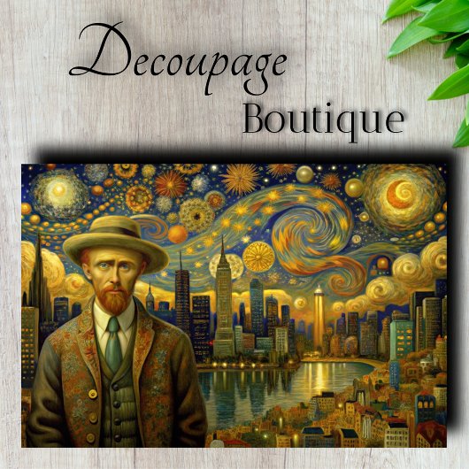 Van Gogh Moderne Stad Decoupage Tissuepapier