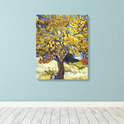Van Gogh Moerbeiboom meesterwerk Kunst Canvas Afdruk (Insitu (Houten vloer))