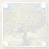 Van Gogh Moerbeiboom meesterwerk Kunst Glazen Onderzetter (Achterkant)