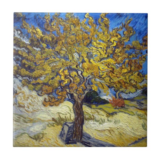 Van Gogh Moerbeiboom meesterwerk Kunst Tegeltje (Voorkant)