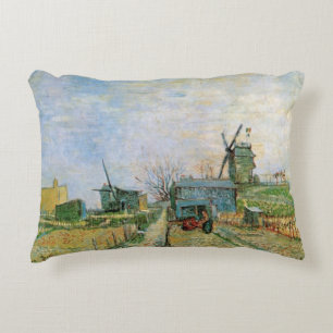Van Gogh Moestuin in Montmartre, Fijn Art. Decoratief Kussen