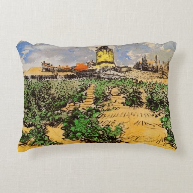 Van Gogh Molen van Alphonse Daudet bij Fontevielle Accent Kussen (Voorkant)