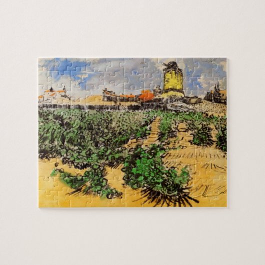 Van Gogh Molen van Alphonse Daudet bij Fontevielle Legpuzzel (Horizontaal)